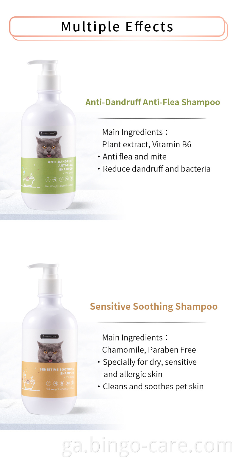 Anti mite bacteria Cat shampoo
